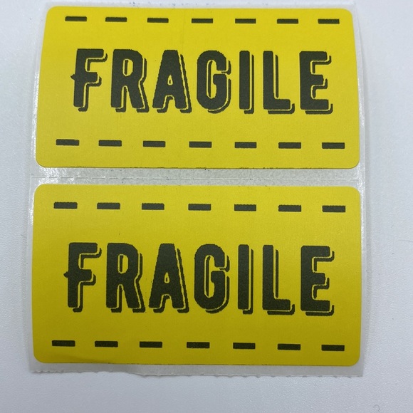 200 Bright Yellow FRAGILE Thermal Labels Shipping Stickers Poshmark Closet re… - Picture 1 of 1